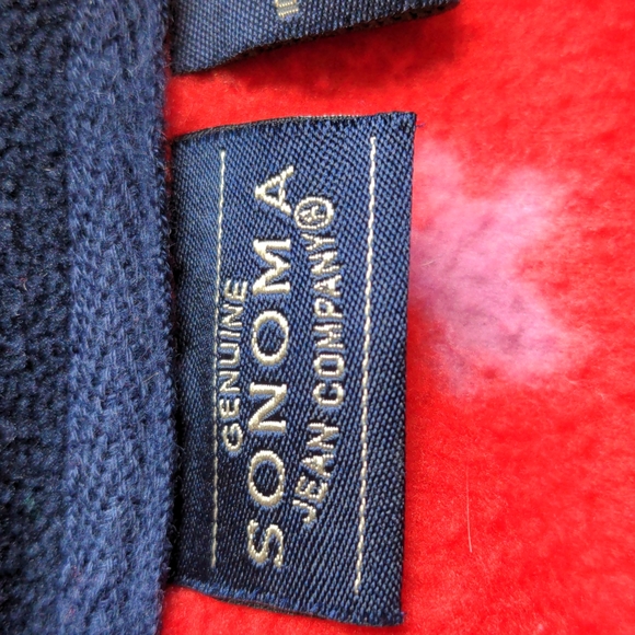 Sonoma Girls Size M 5 Happy Face Flower Partial Zip Pullover Top w/Pockets - Picture 5 of 7